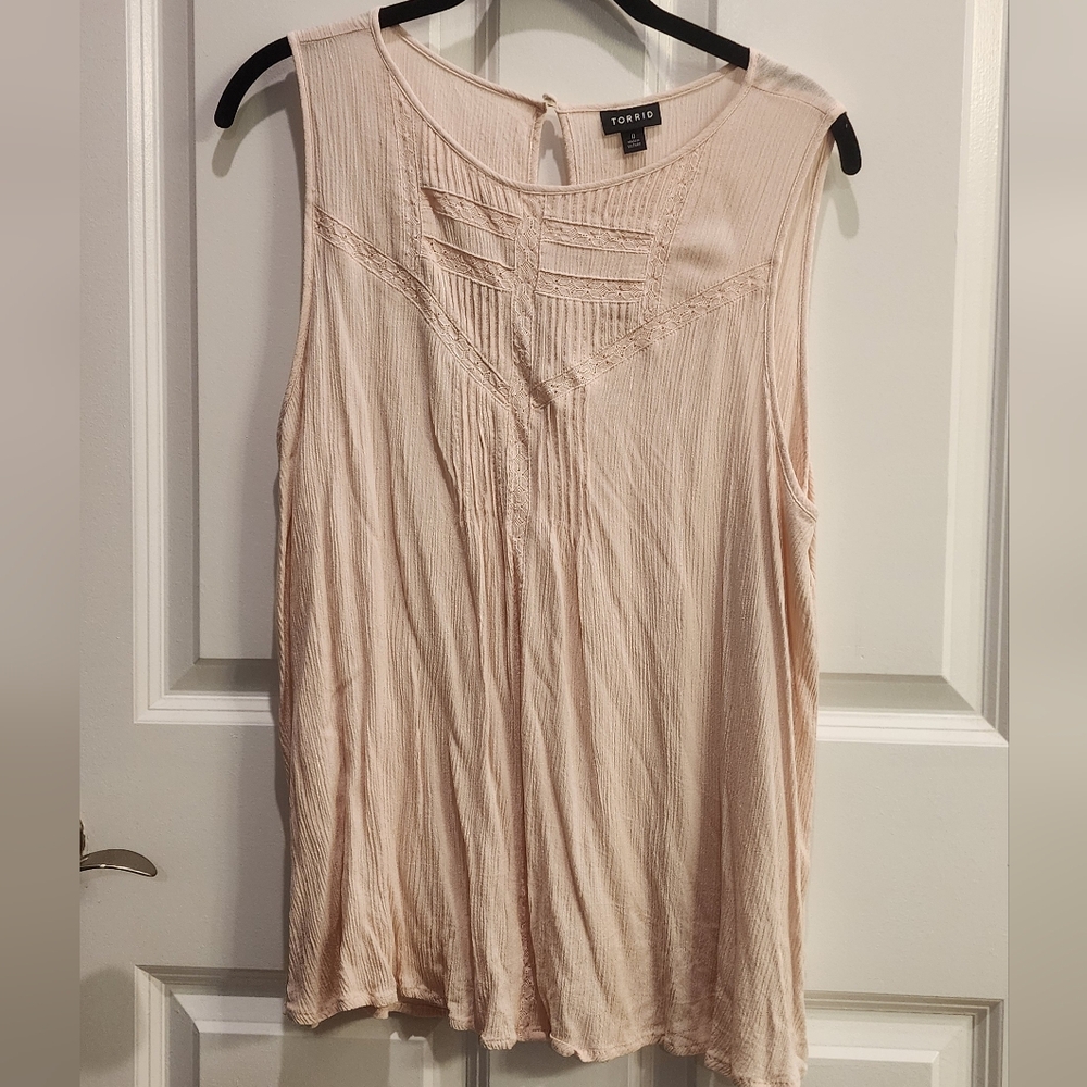 Torrid Pink Pleated Tank Top